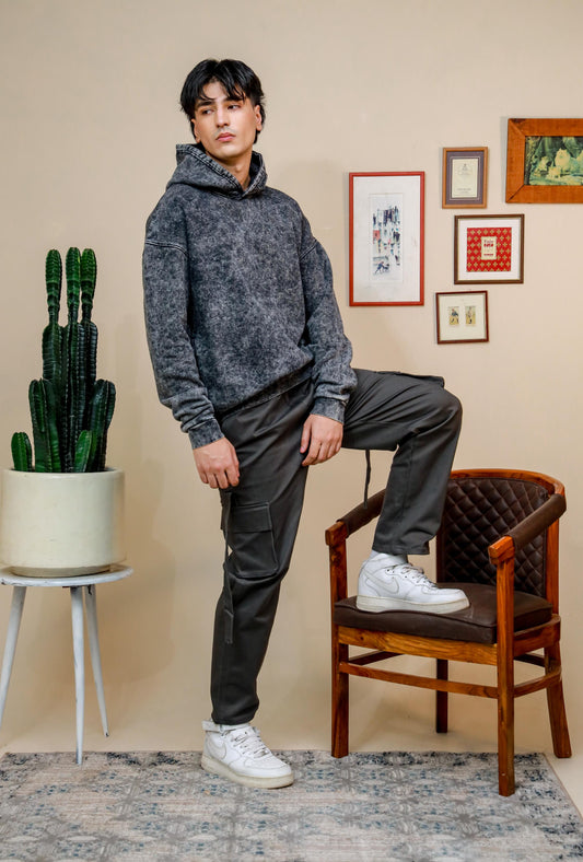 Shop BLACK STONE WASHED HOODIE Online in Pakistan
