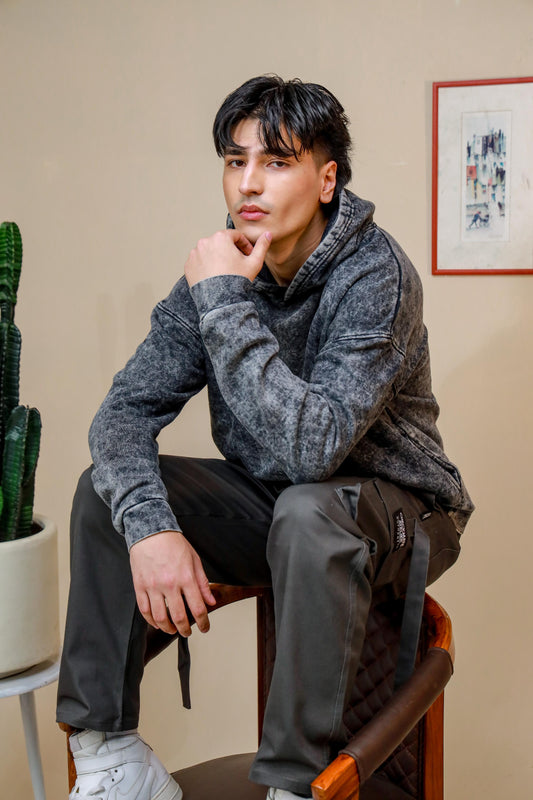 Shop BLACK STONE WASHED HOODIE Online in Pakistan