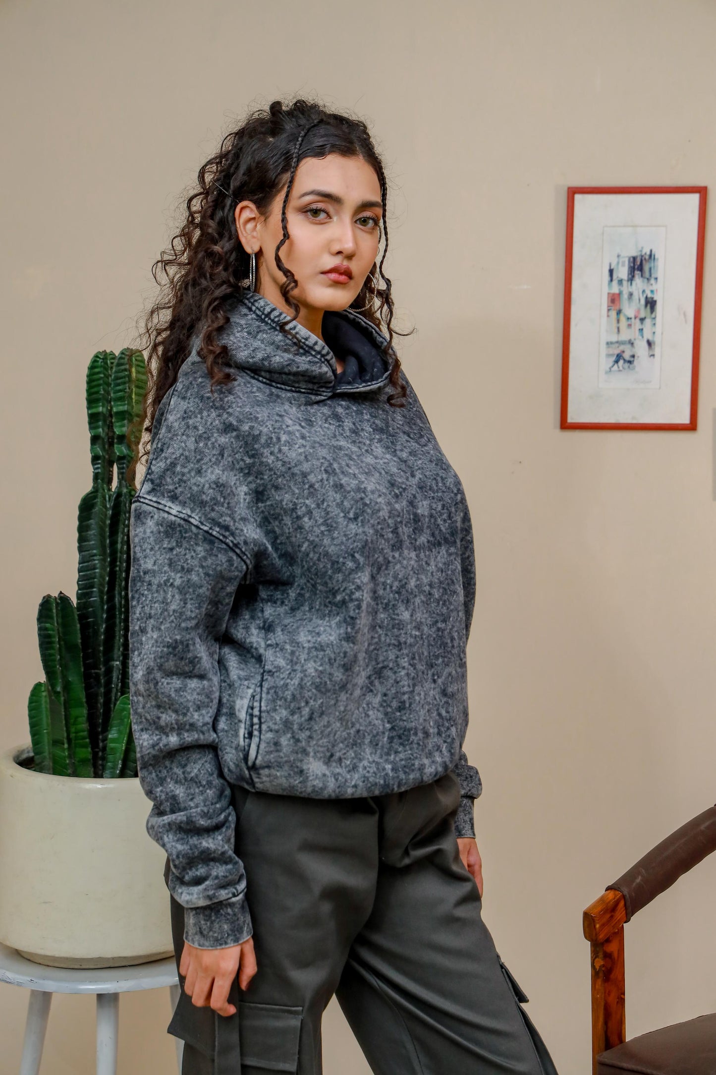 Shop BLACK STONE WASHED HOODIE Online in Pakistan