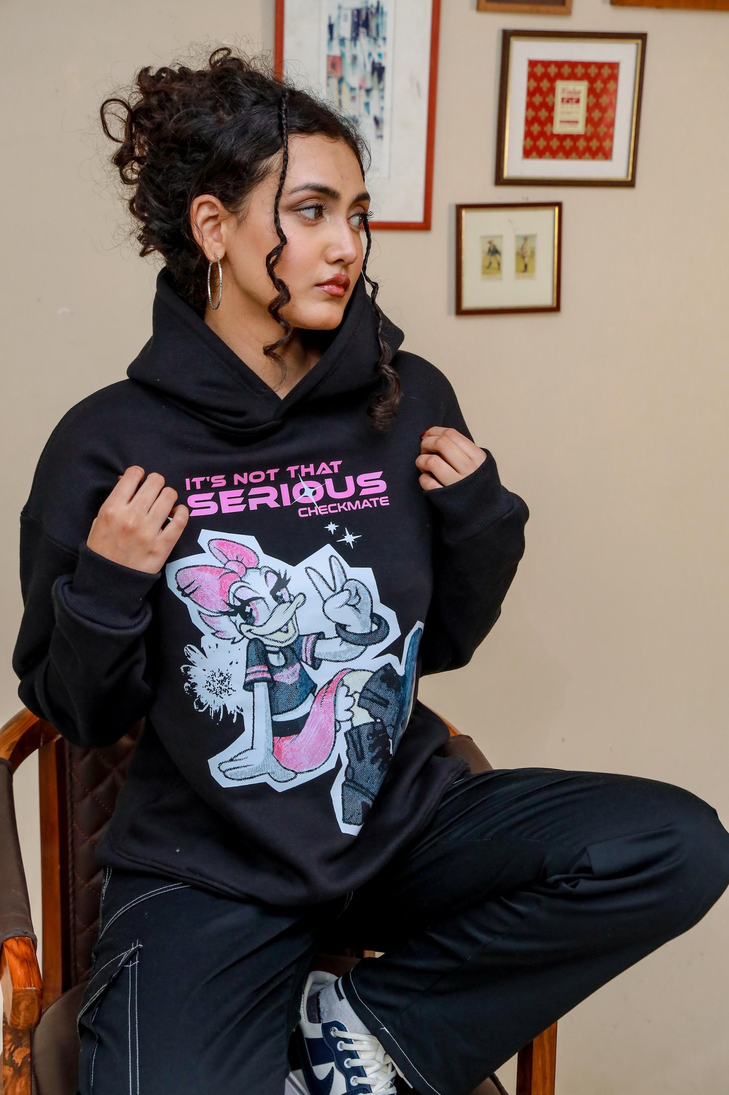 SERIOUS OVERSIZED HOODIE - Checkmate Atelier