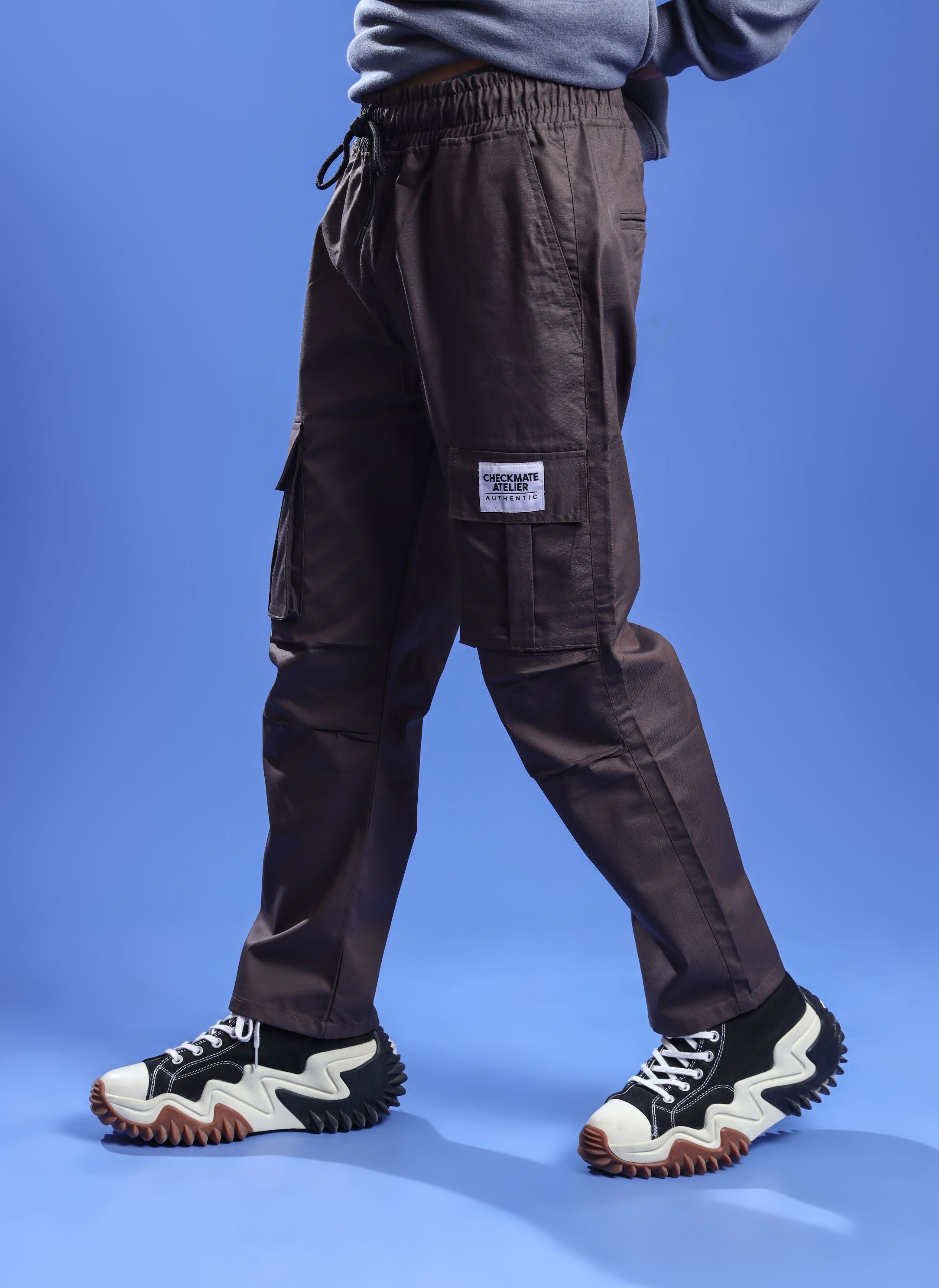 BROWN STRAIGHT CARGO PANT - Shop Now - Checkmate Atelier