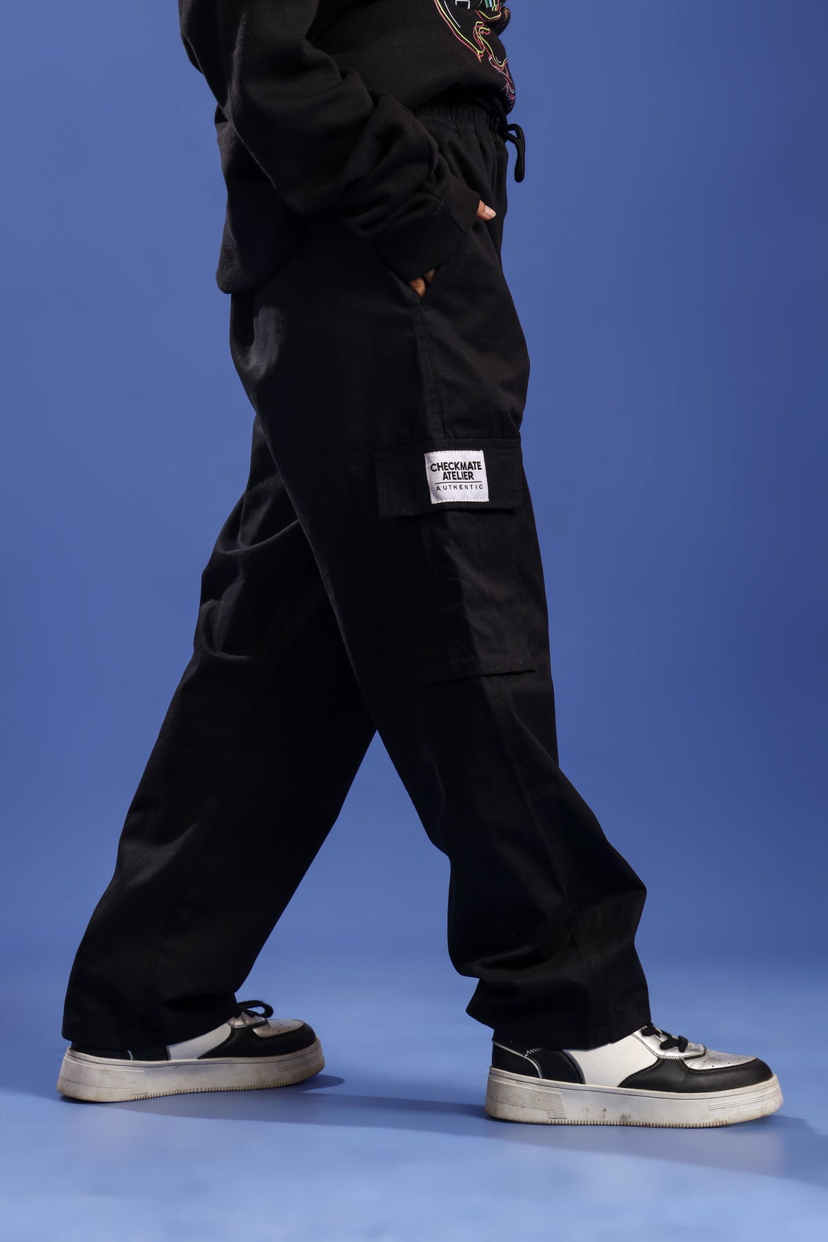BLACK STRAIGHT CARGO PANT - Shop Now - Checkmate Atelier