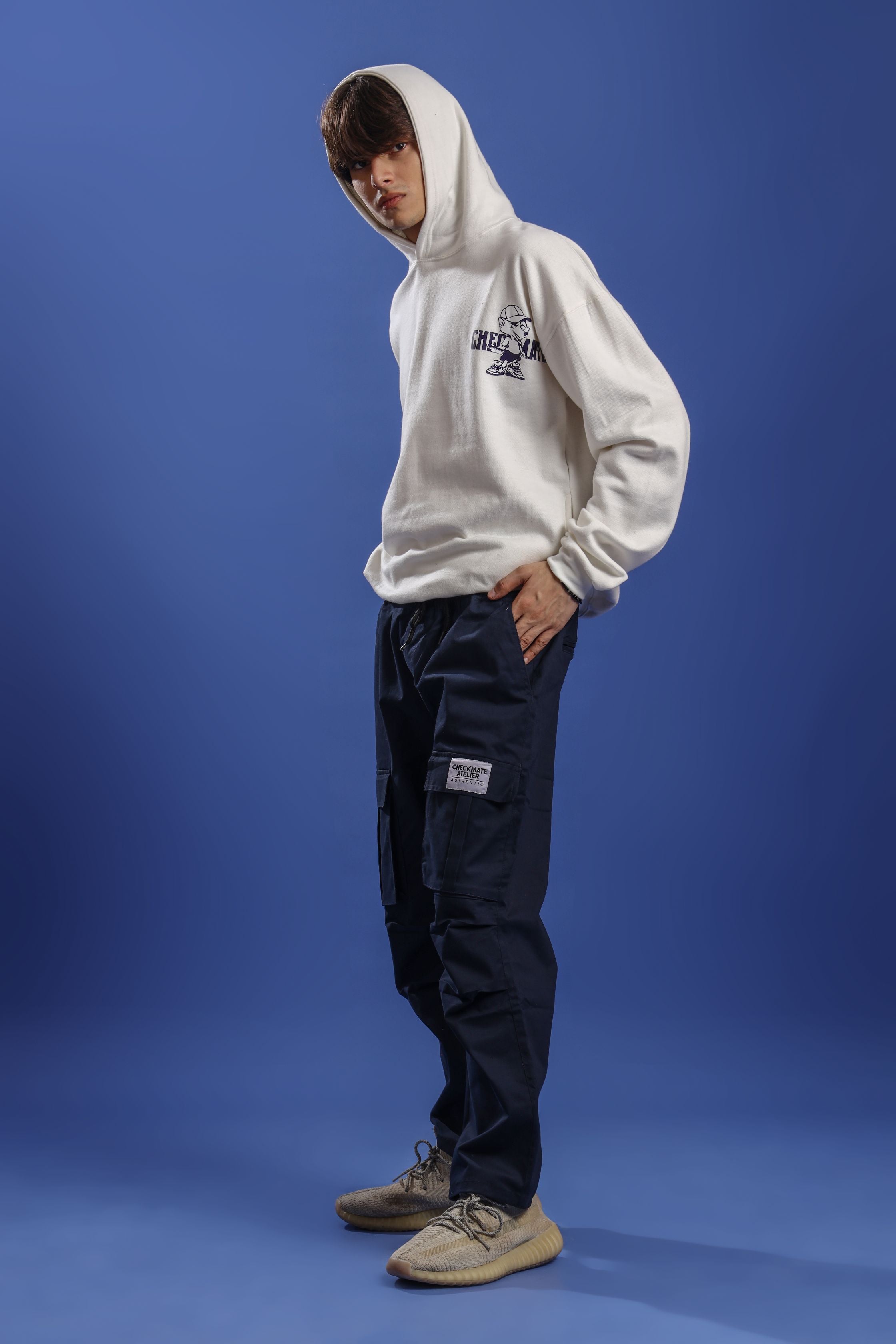 BLUE STRAIGHT CARGO PANT - Shop Now - Checkmate Atelier