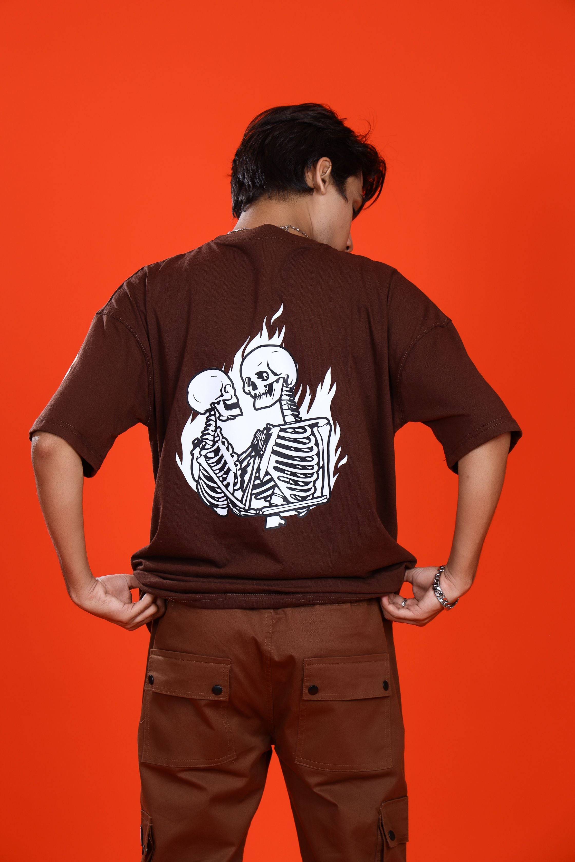 FLAMING SKULL OVERSIZED T-SHIRT - Shop Now - Checkmate Atelier