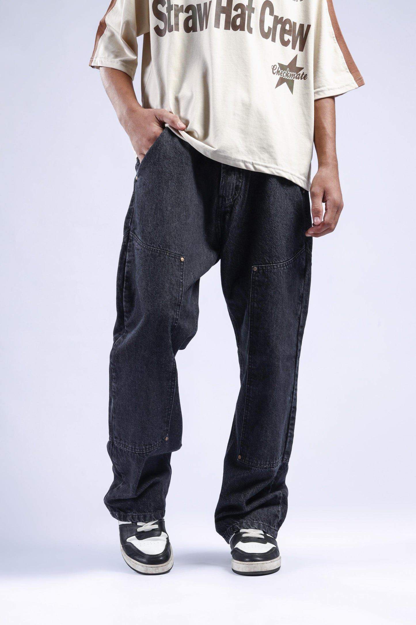 CARPENTER BLACK PANEL DENIM - Checkmate Atelier