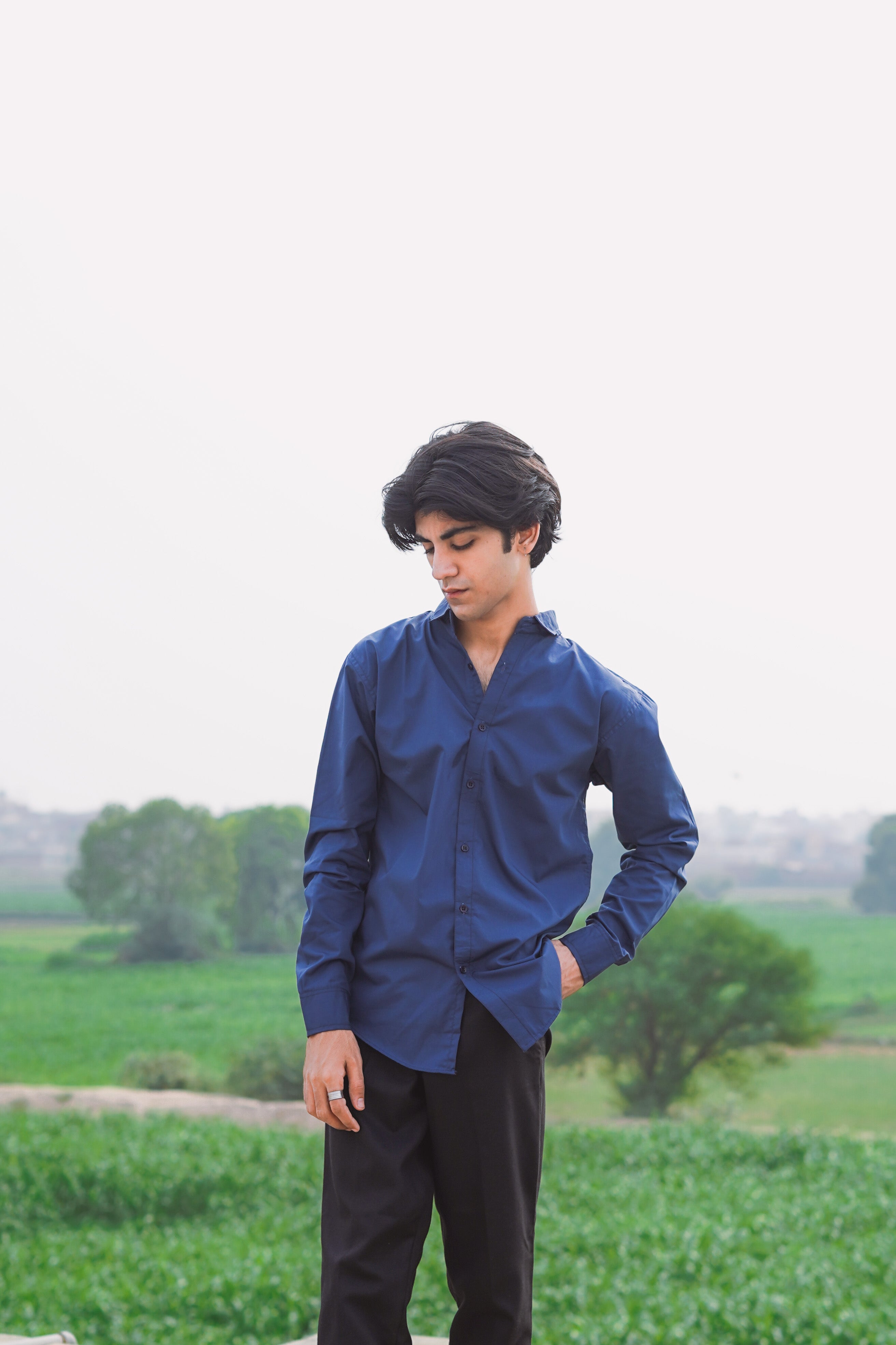 Navy Blue Regular Fit Casual Shirt - Shop Now - Checkmate Atelier