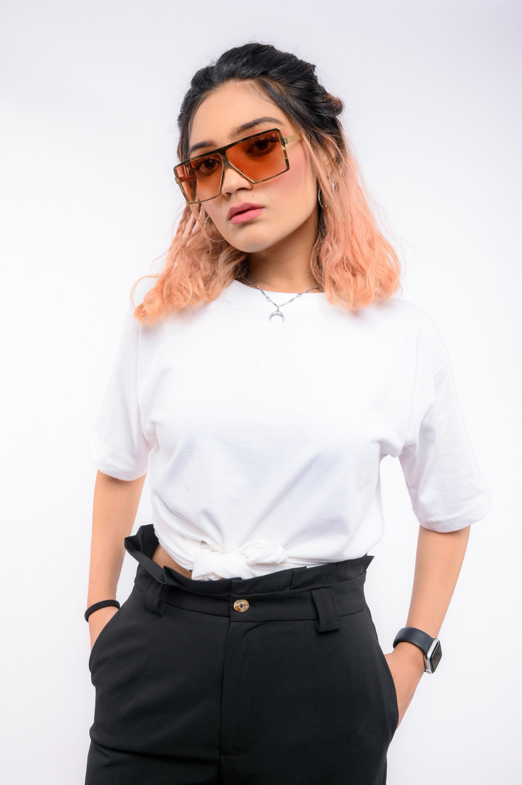 White Round Neck T-Shirt - Shop Now - Checkmate Atelier