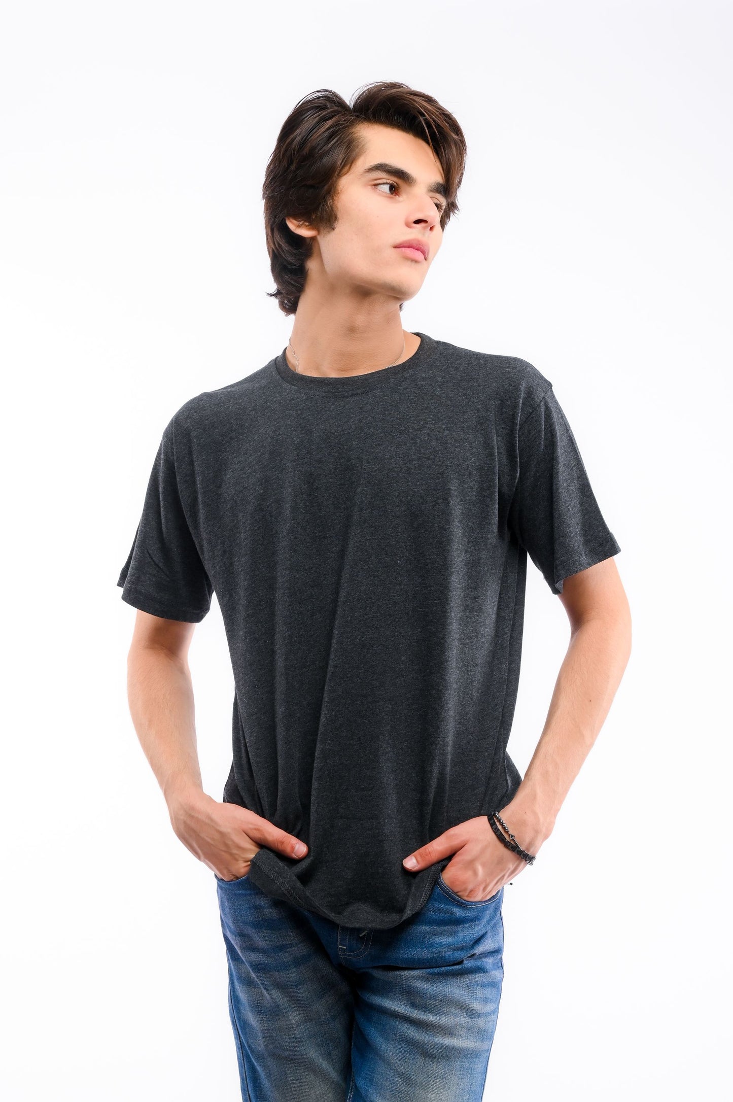Shop Charcoal Round Neck T-Shirt Online in Pakistan
