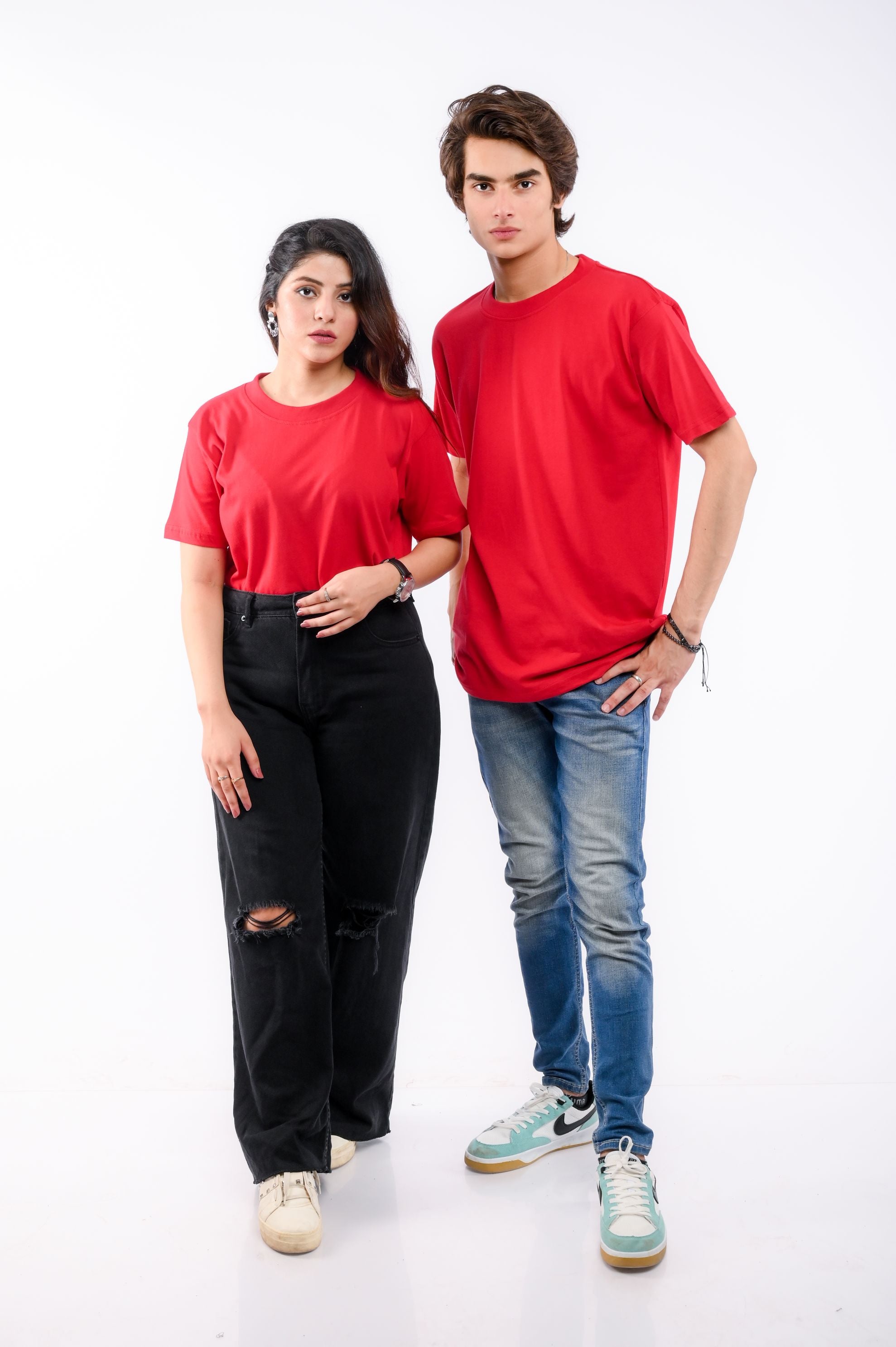 Red Round Neck T-Shirt - Shop Now - Checkmate Atelier