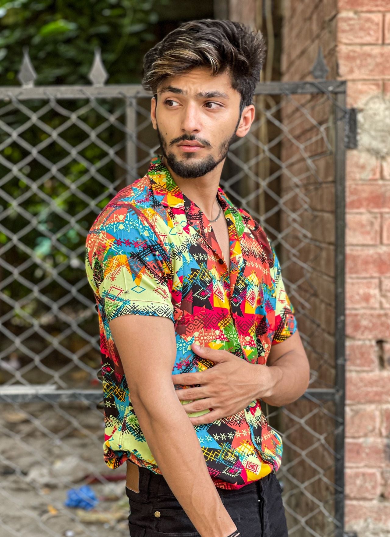 Multi Abstract Casual Shirt - Shop Now - Checkmate Atelier