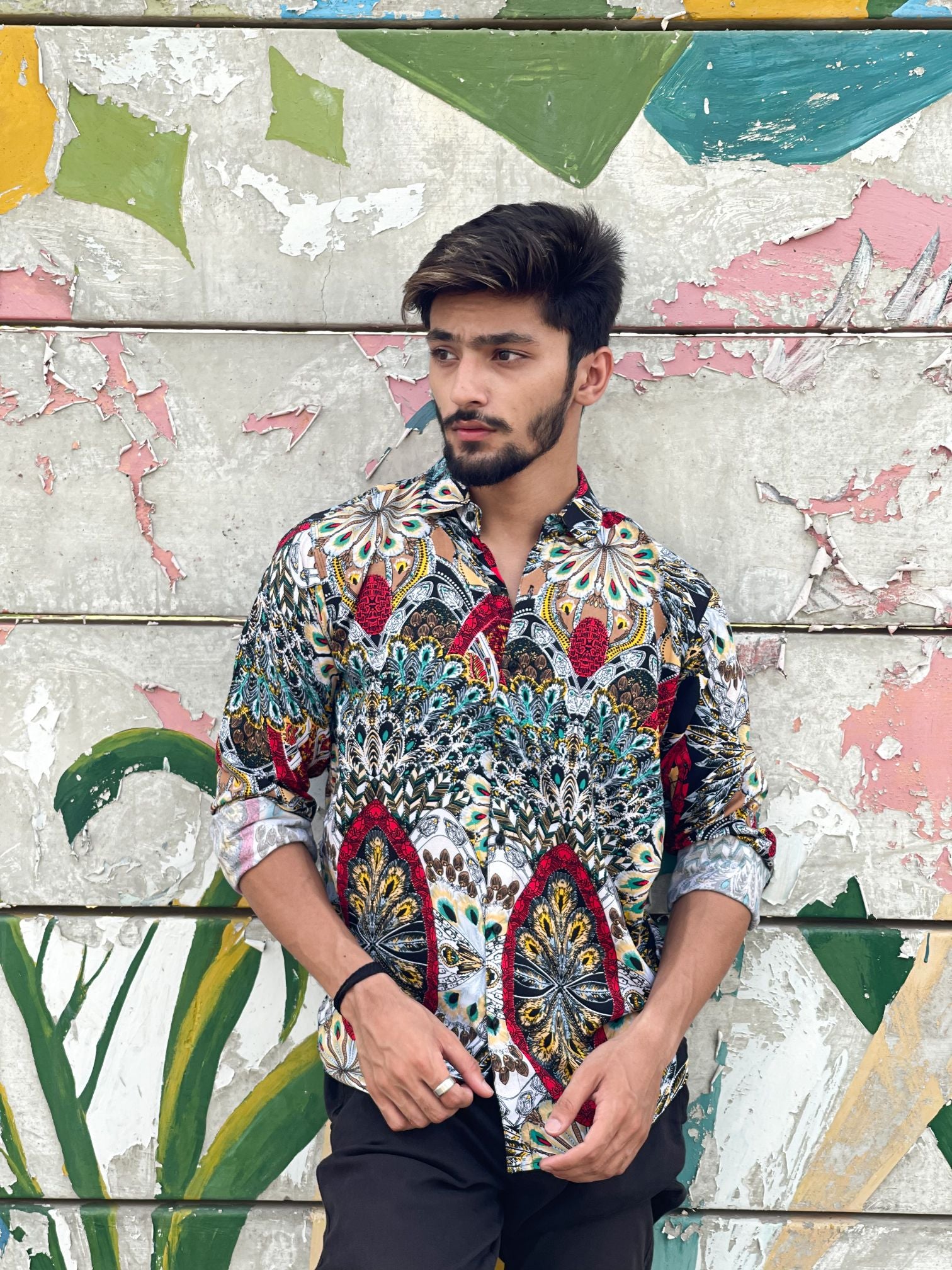 Peacock Print Casual Shirt - Shop Now - Checkmate Atelier