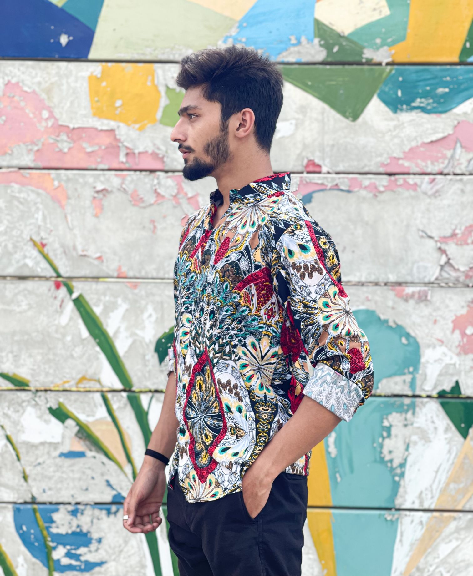 Peacock Print Casual Shirt - Shop Now - Checkmate Atelier