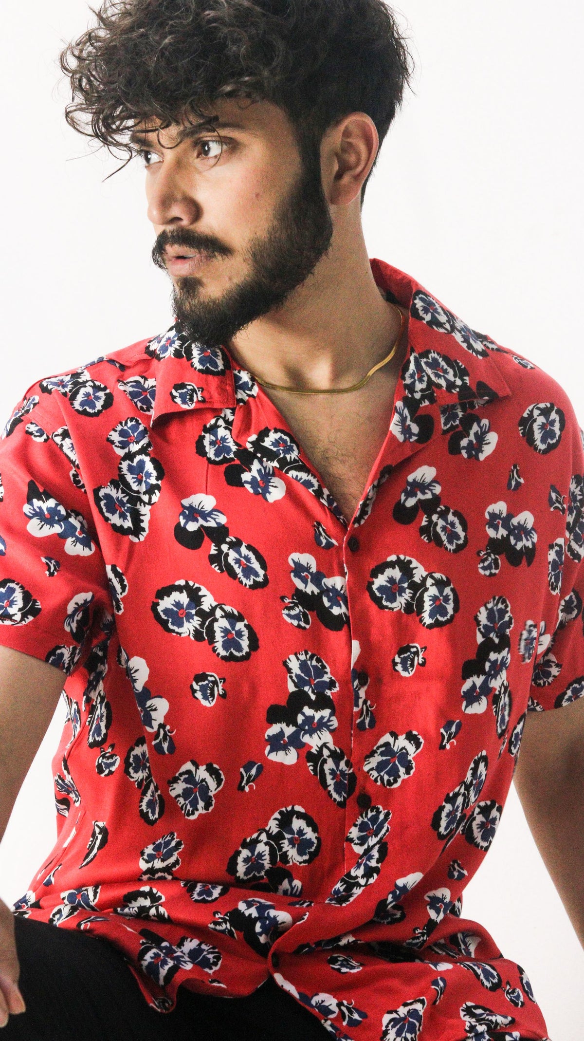 Red Abstract Print Casual Shirt - Shop Now - Checkmate Atelier