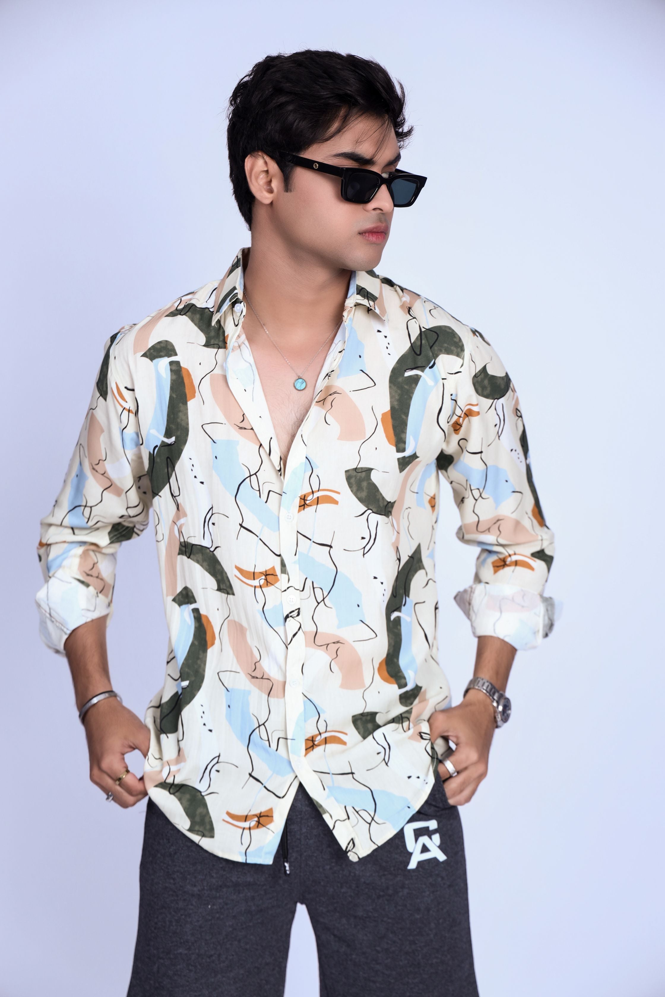 SKY ABSTRACT CASUAL SHIRT - Shop Now - Checkmate Atelier