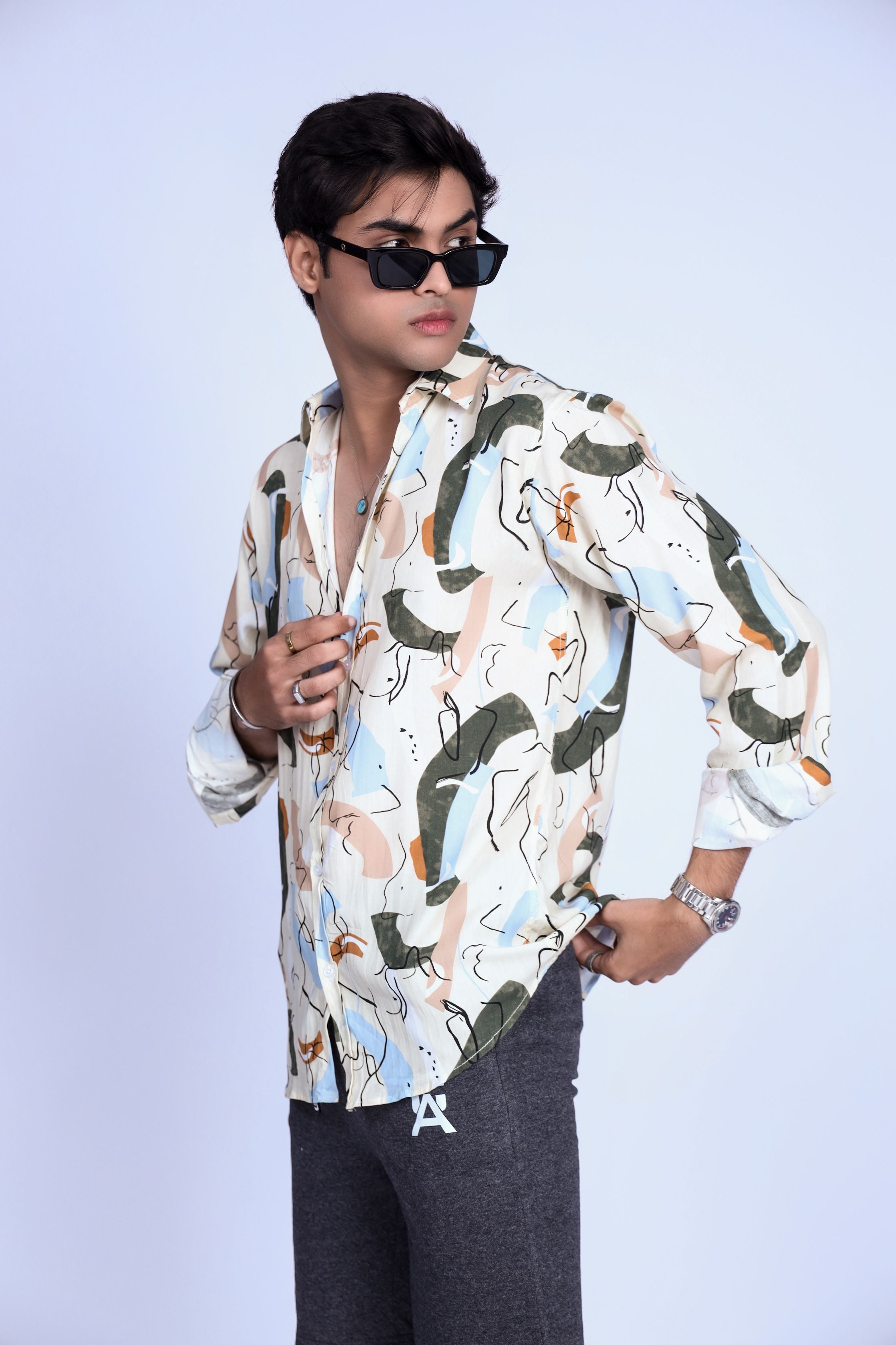 SKY ABSTRACT CASUAL SHIRT - Shop Now - Checkmate Atelier