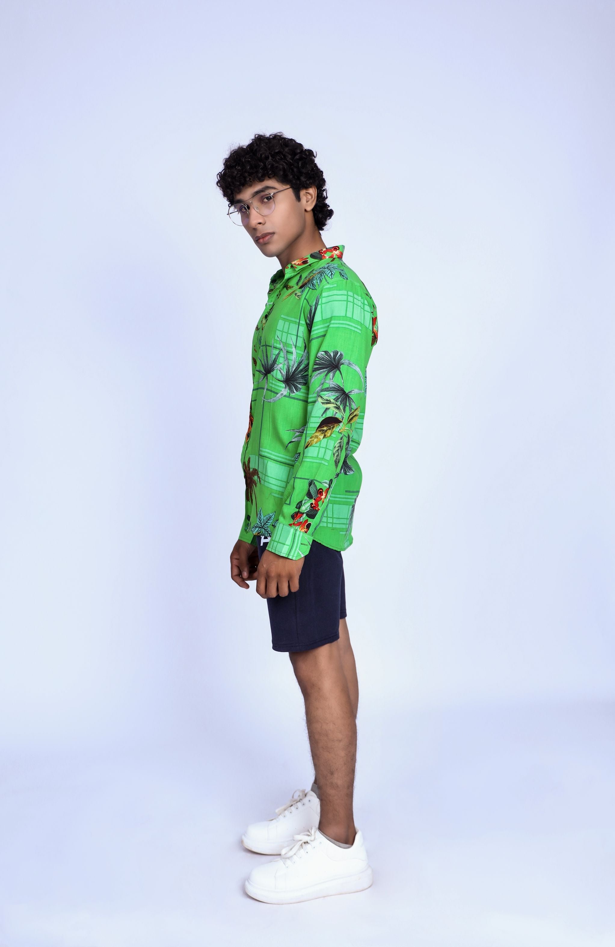 GREEN FLORAL CASUAL SHIRT - Shop Now - Checkmate Atelier