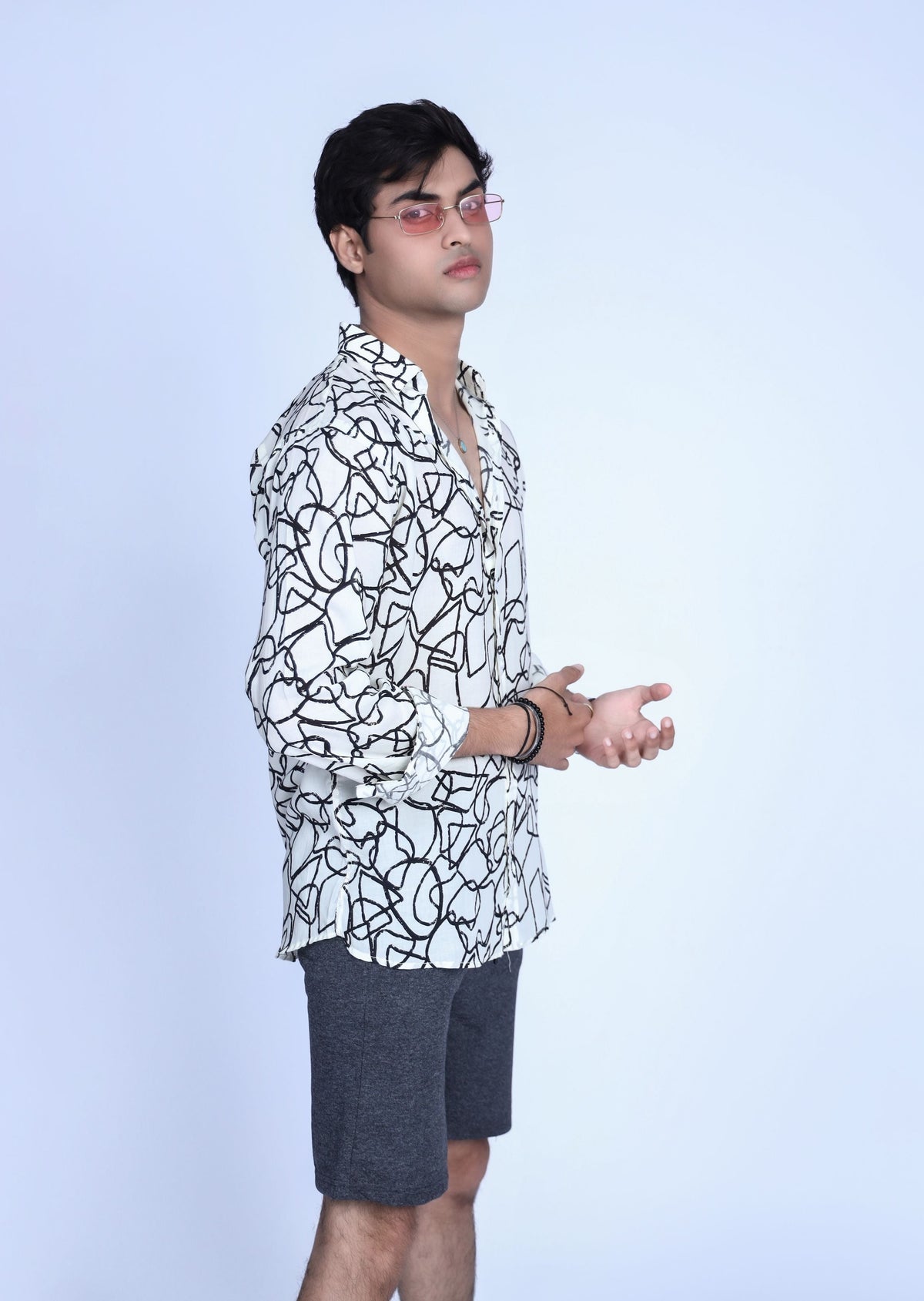 BLACK LINNING CASUAL SHIRT - Shop Now - Checkmate Atelier