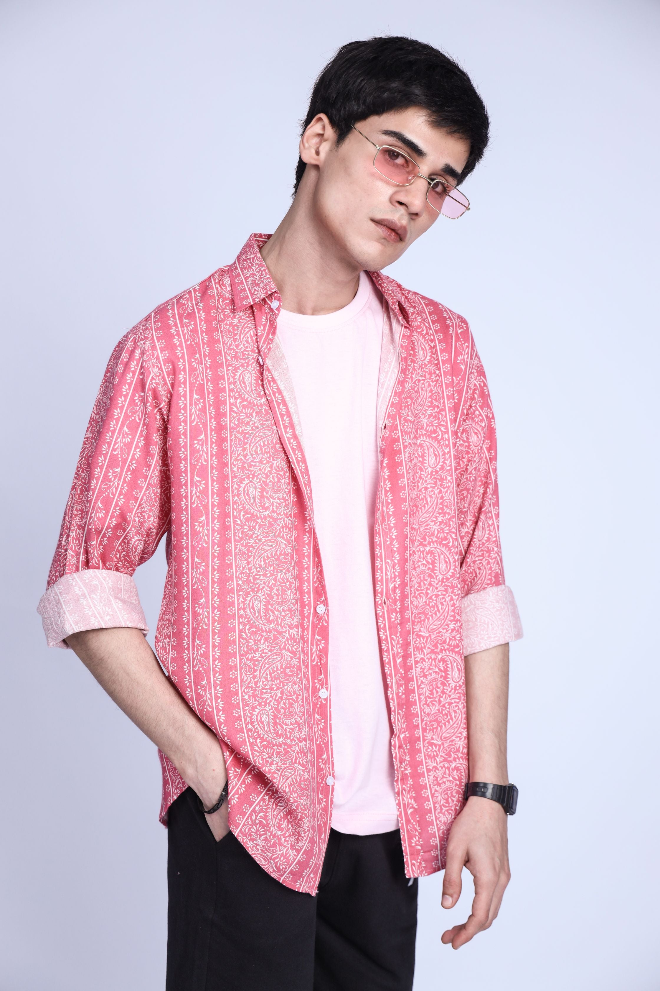 PINK FLOWER CASUAL SHIRT - Shop Now - Checkmate Atelier
