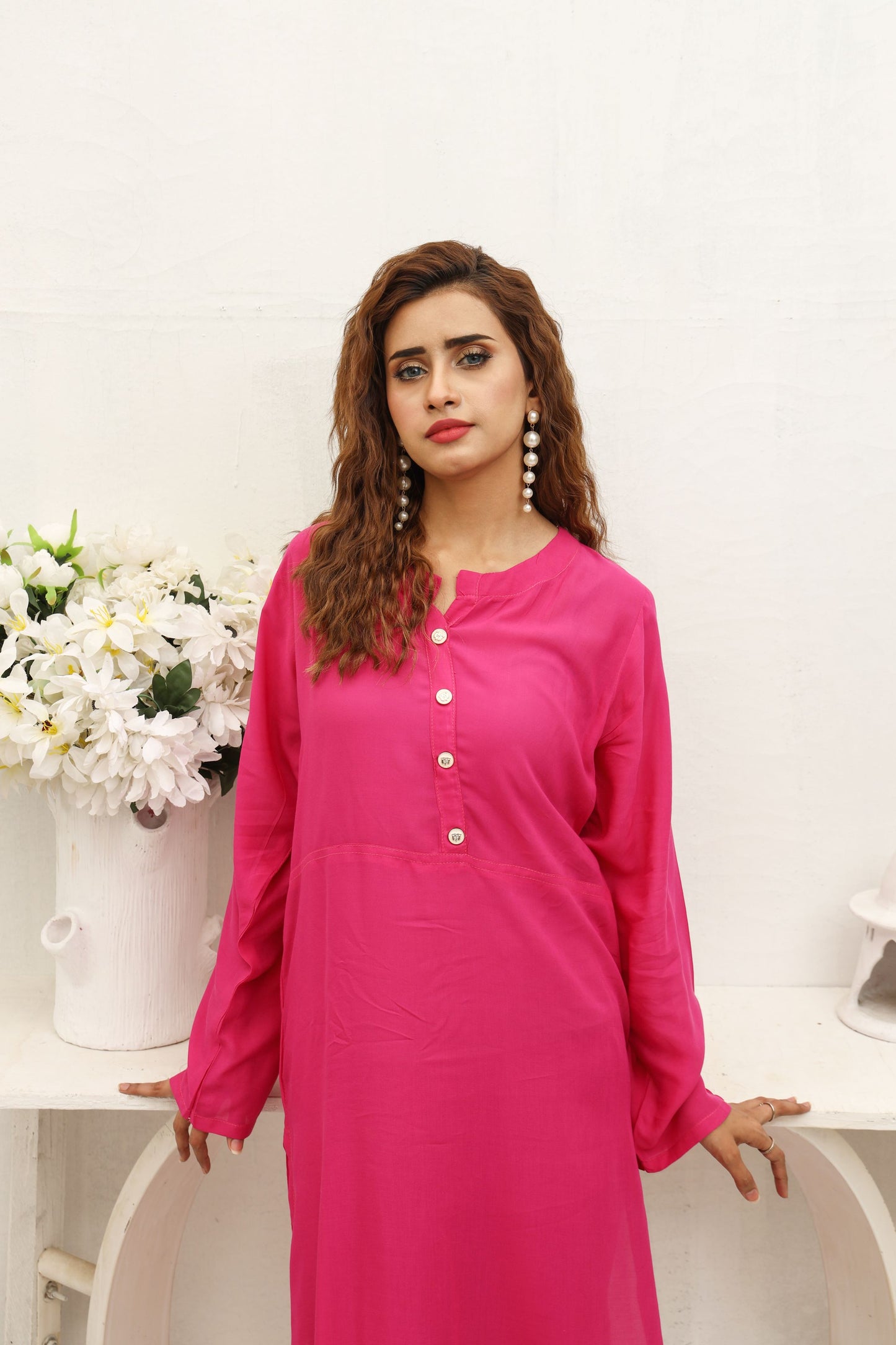 Shop FUSCIA SOLID SUIT Online in Pakistan