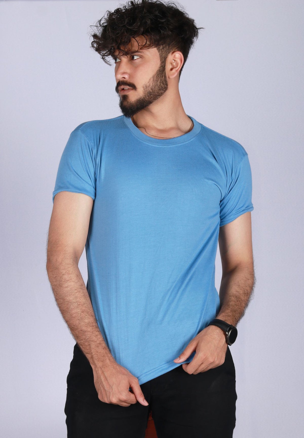 SKYISH BLUE TEE - Shop Now - Checkmate Atelier