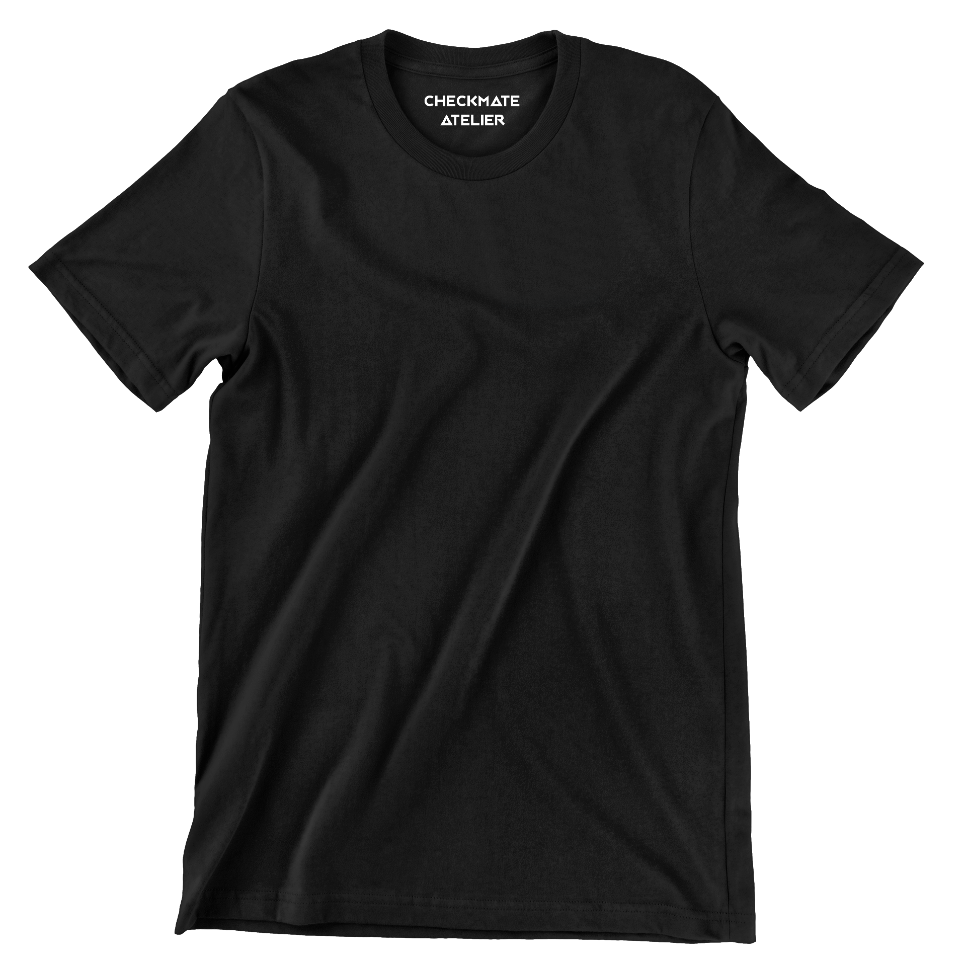 Black Round Neck T-Shirt - Shop Now - Checkmate Atelier