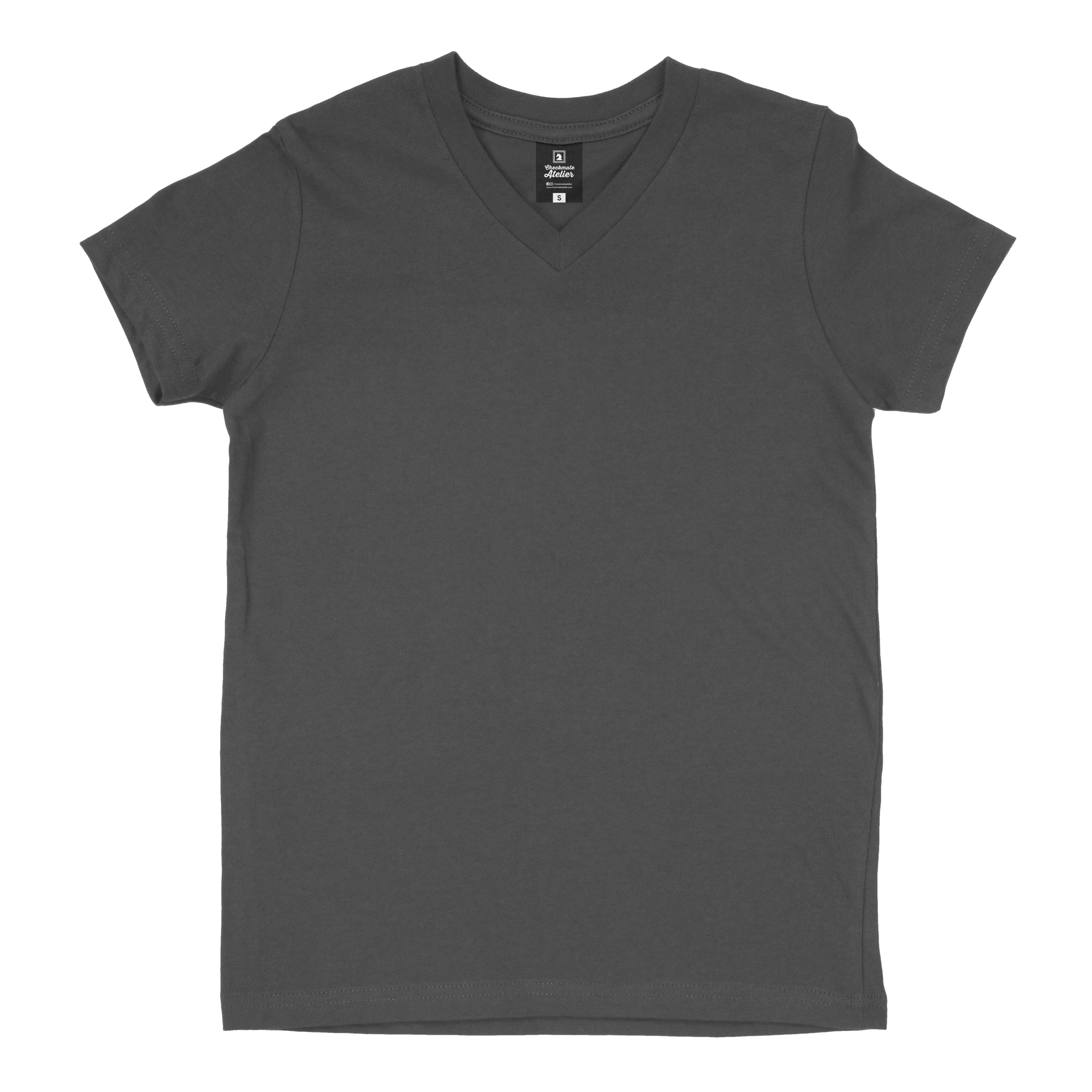Charcoal V-Neck T-Shirt - Shop Now - Checkmate Atelier
