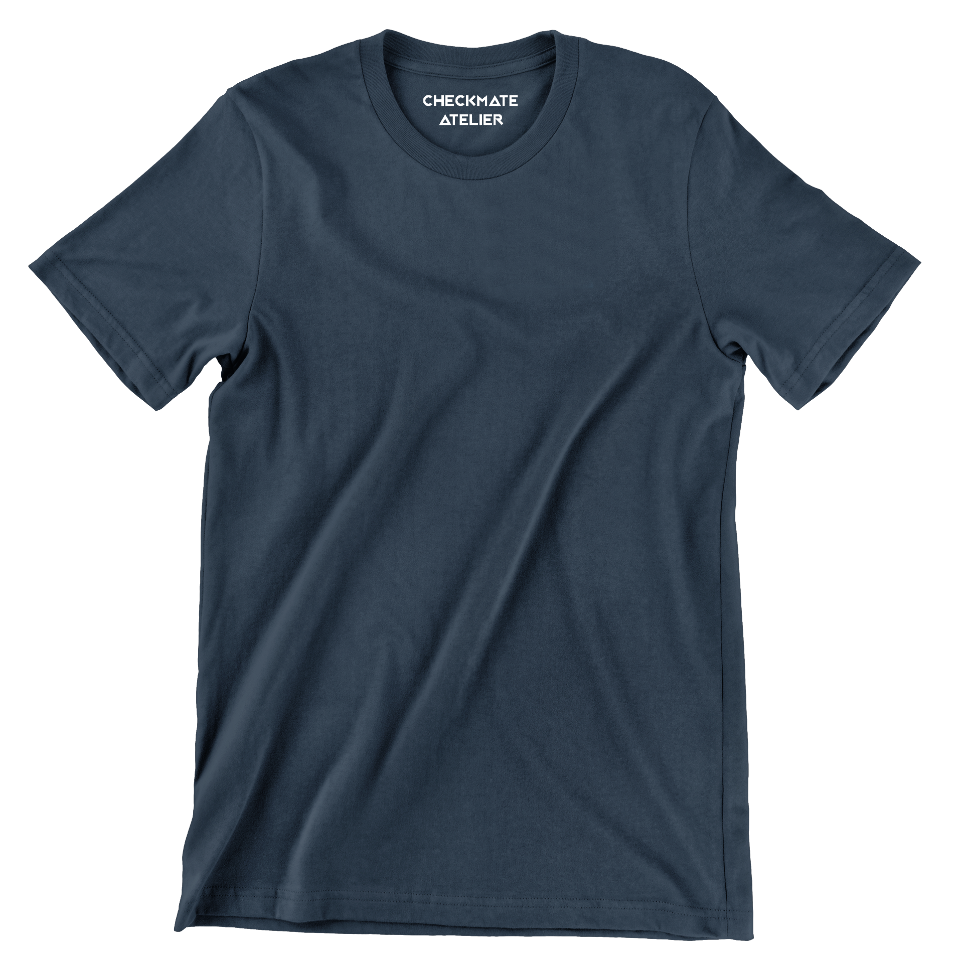 Navy Blue Round Neck T-Shirt - Shop Now - Checkmate Atelier