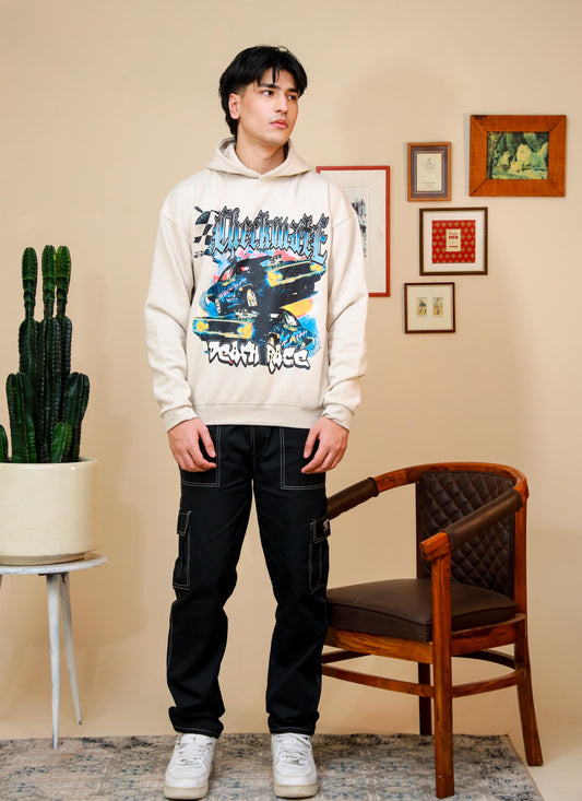 DEATH RACE OVERSIZED HOODIE - Checkmate Atelier