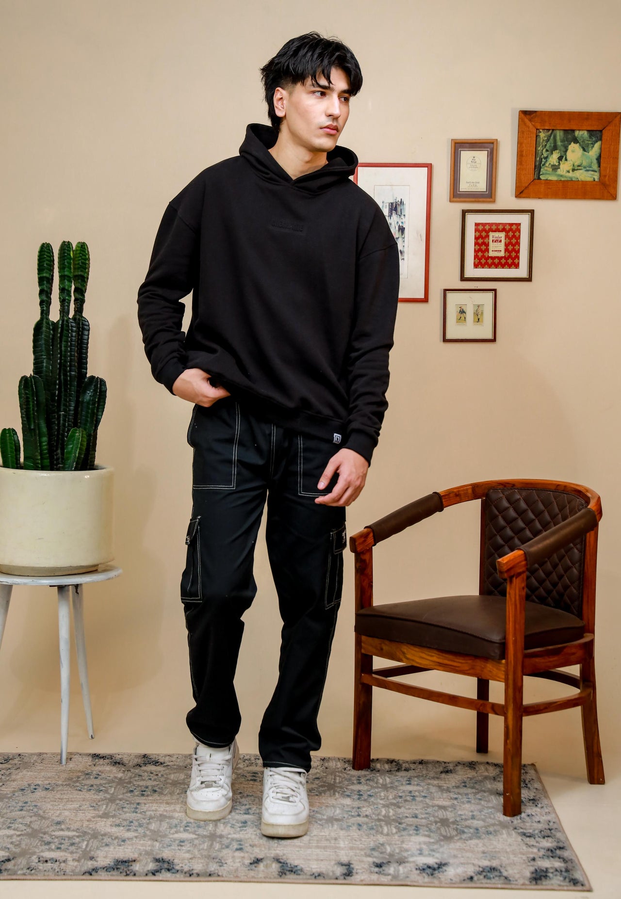 Shop [MINOR FAULT] BLACK OVERSIZED HOODIE Online in Pakistan