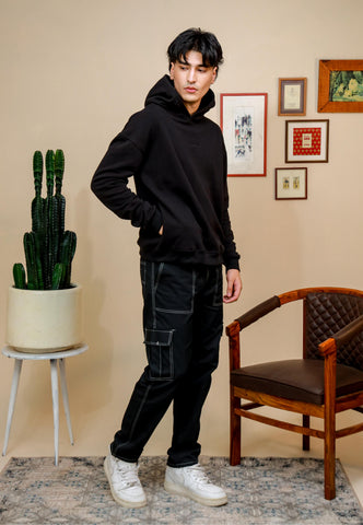 BLACK OVERSIZED HOODIE - Shop Now - Checkmate Atelier