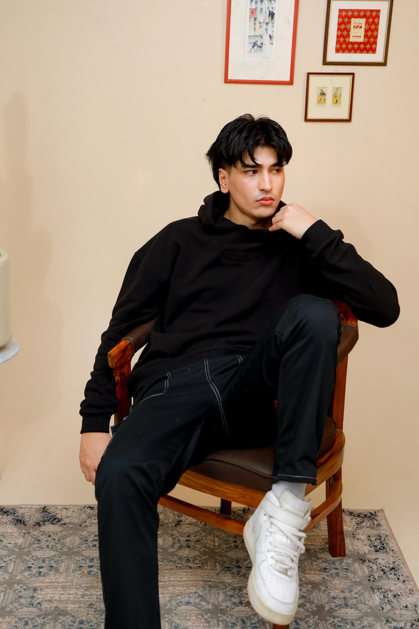 Shop [MINOR FAULT] BLACK OVERSIZED HOODIE Online in Pakistan