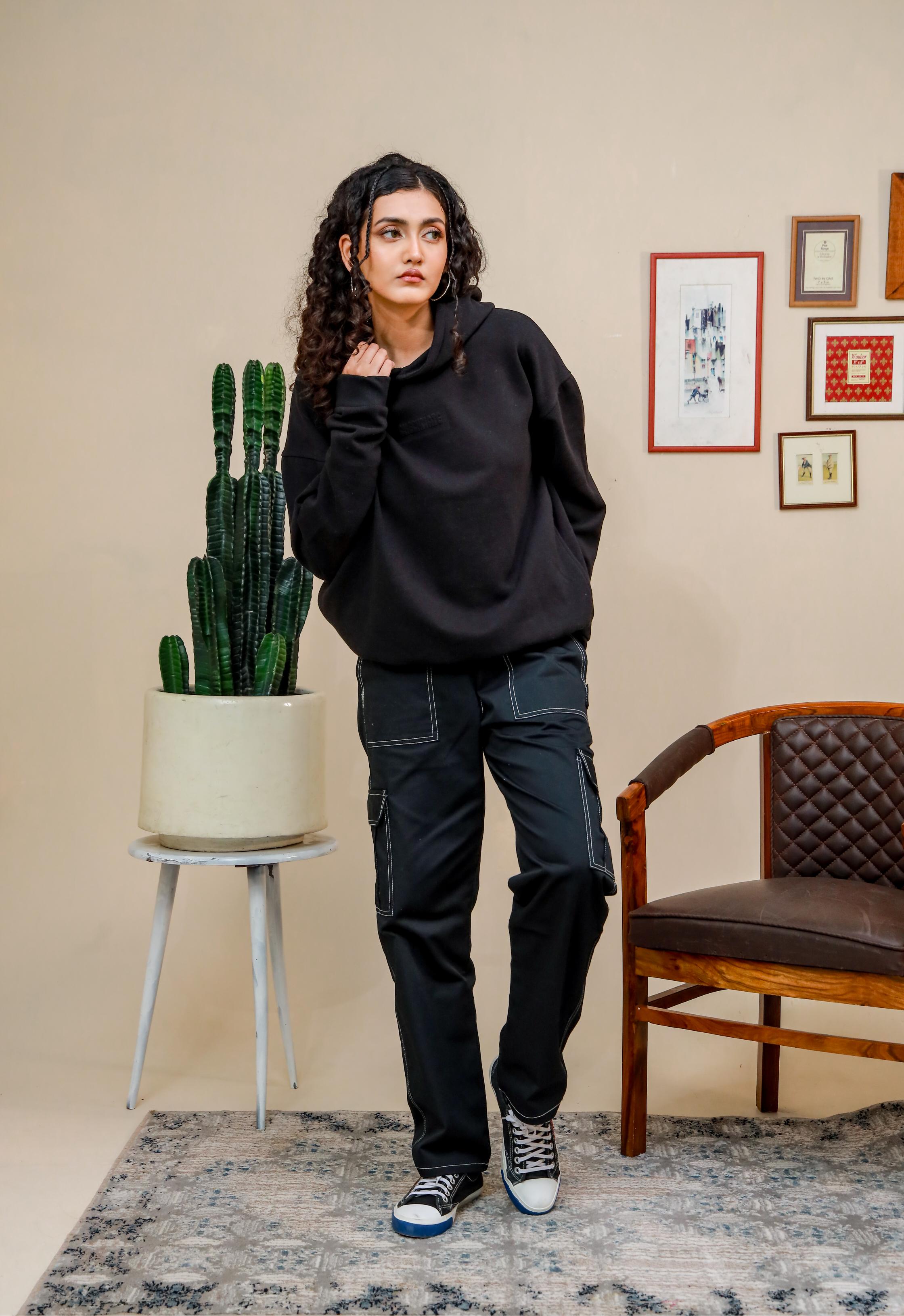 BLACK OVERSIZED HOODIE - Shop Now - Checkmate Atelier