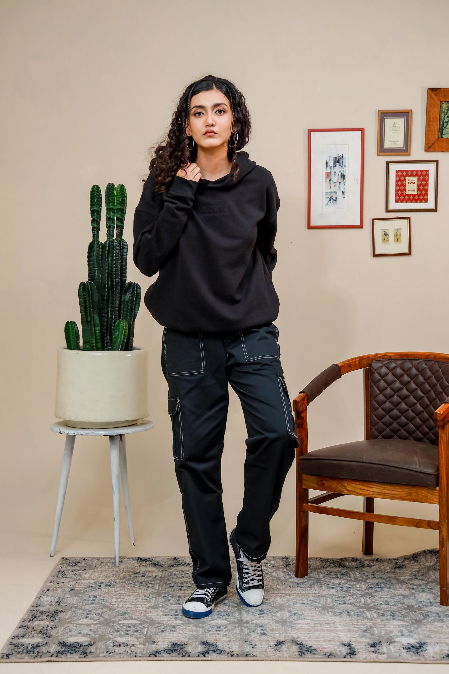 Shop [MINOR FAULT] BLACK OVERSIZED HOODIE Online in Pakistan