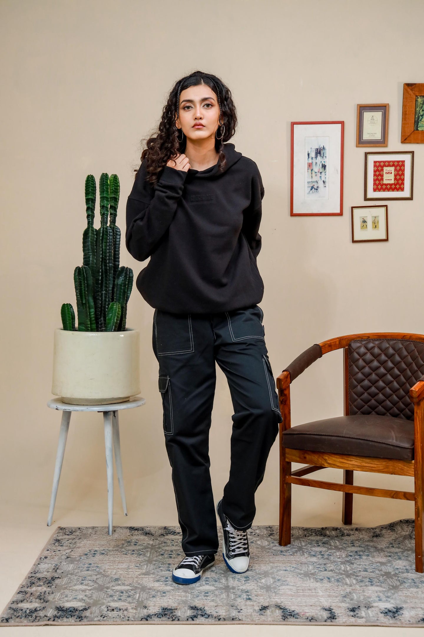 Shop [MINOR FAULT] BLACK OVERSIZED HOODIE Online in Pakistan