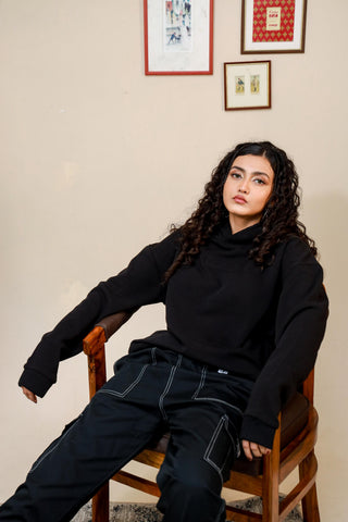 BLACK OVERSIZED HOODIE - Shop Now - Checkmate Atelier