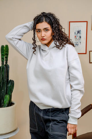 GRAY OVERSIZED HOODIE - Shop Now - Checkmate Atelier