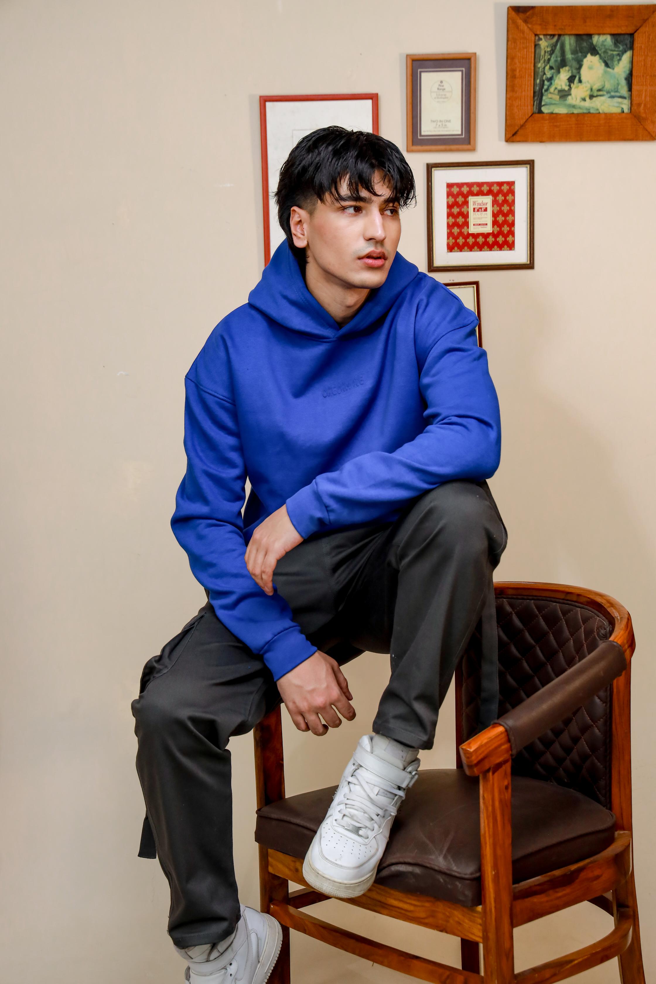 ROYAL BLUE HEAVY WEIGHT OVERSIZED HOODIE - Shop Now - Checkmate Atelier