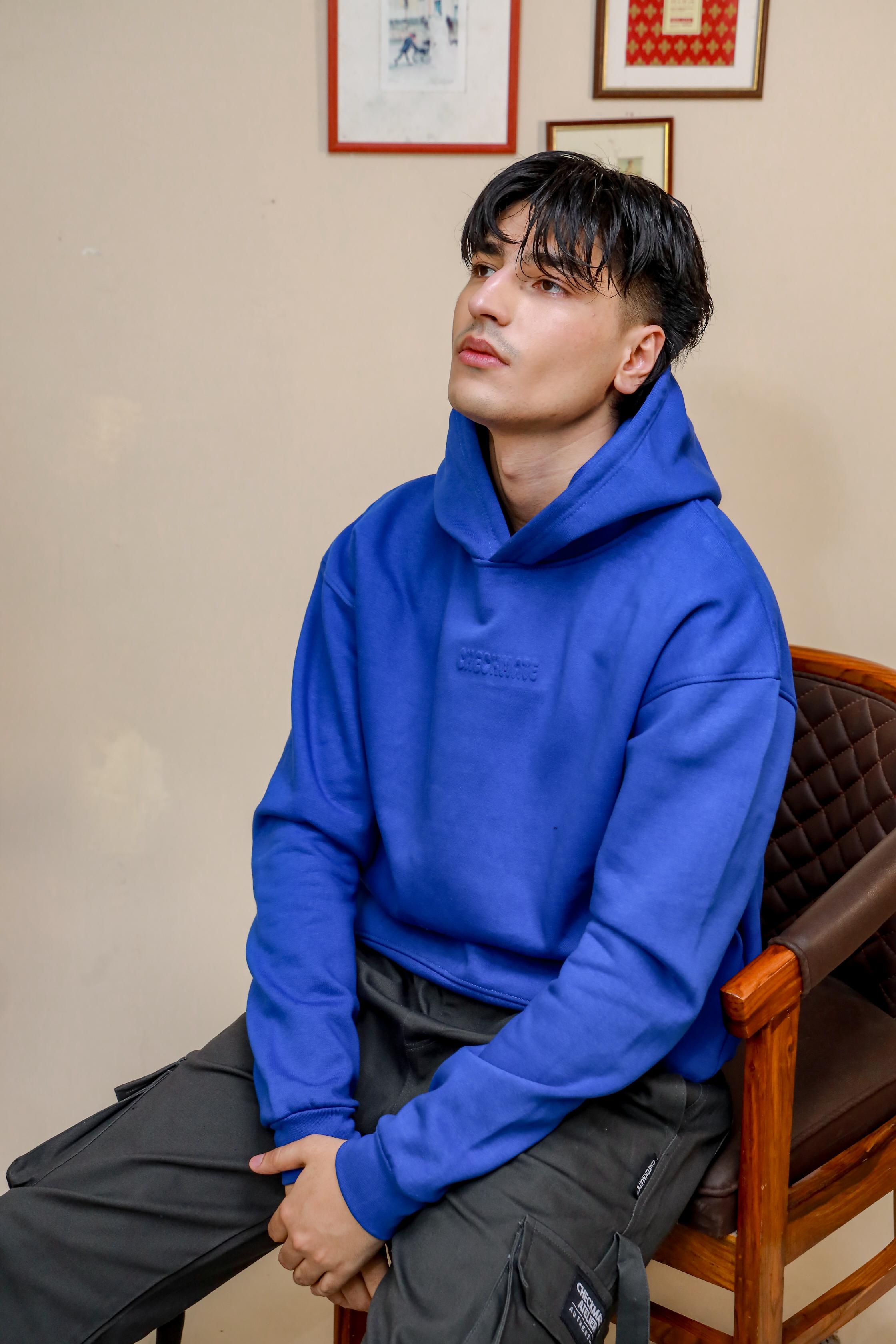 ROYAL BLUE HEAVY WEIGHT OVERSIZED HOODIE - Shop Now - Checkmate Atelier