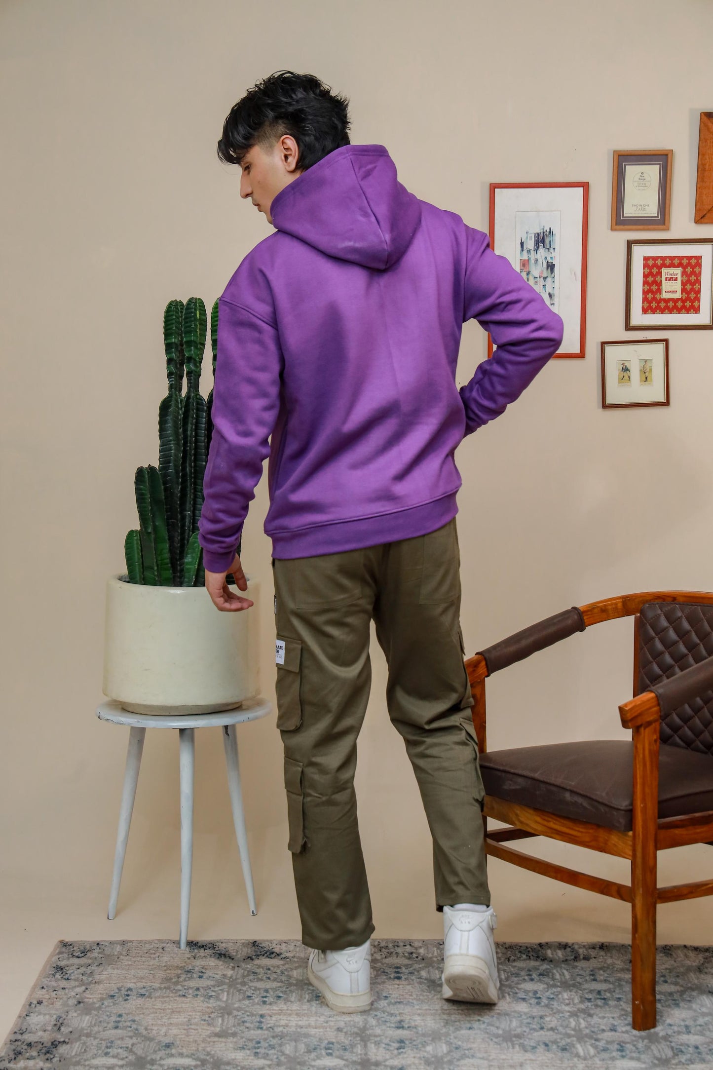 Shop [MINOR FAULT] PURPLE HEAVY WEIGHT OVERSIZED HOODIE Online in Pakistan