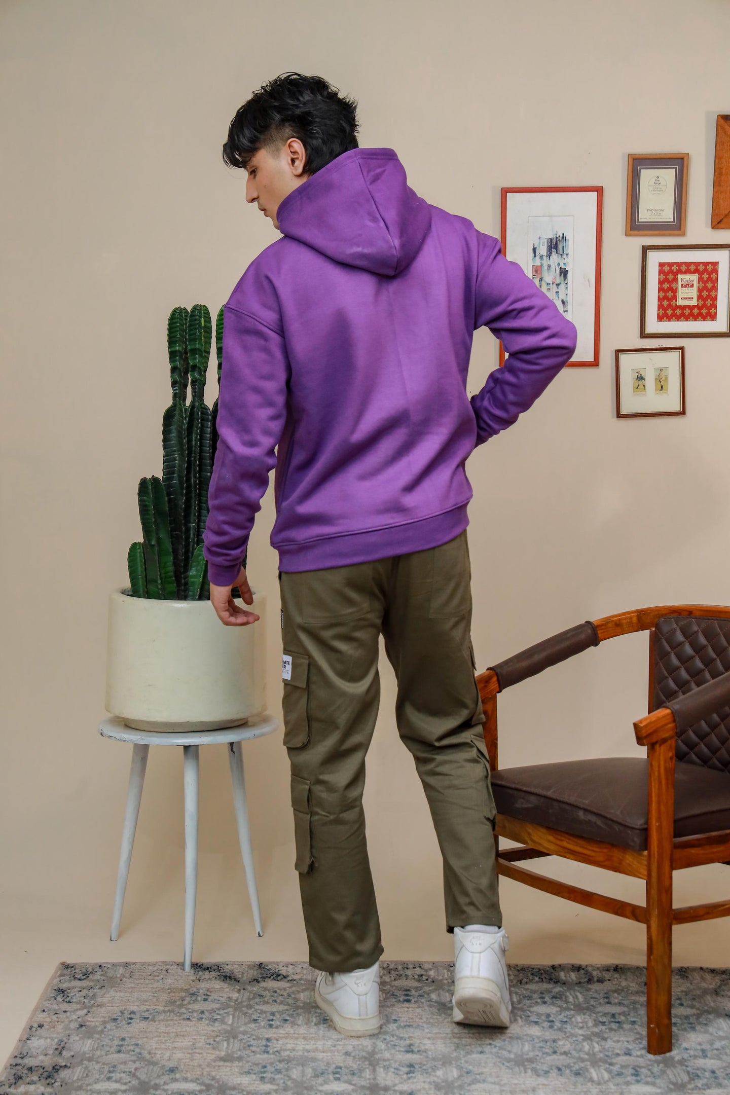 Shop [MINOR FAULT] PURPLE HEAVY WEIGHT OVERSIZED HOODIE Online in Pakistan