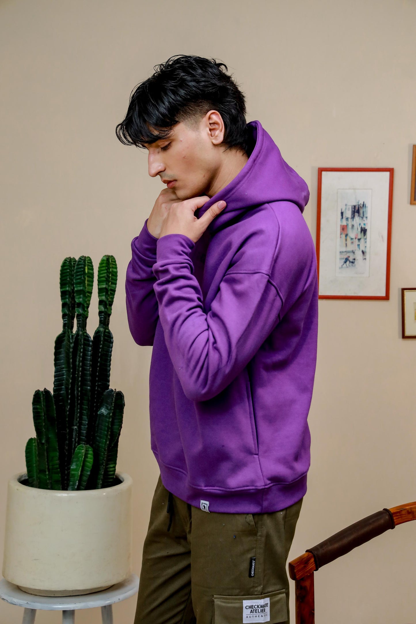 Shop [MINOR FAULT] PURPLE HEAVY WEIGHT OVERSIZED HOODIE Online in Pakistan