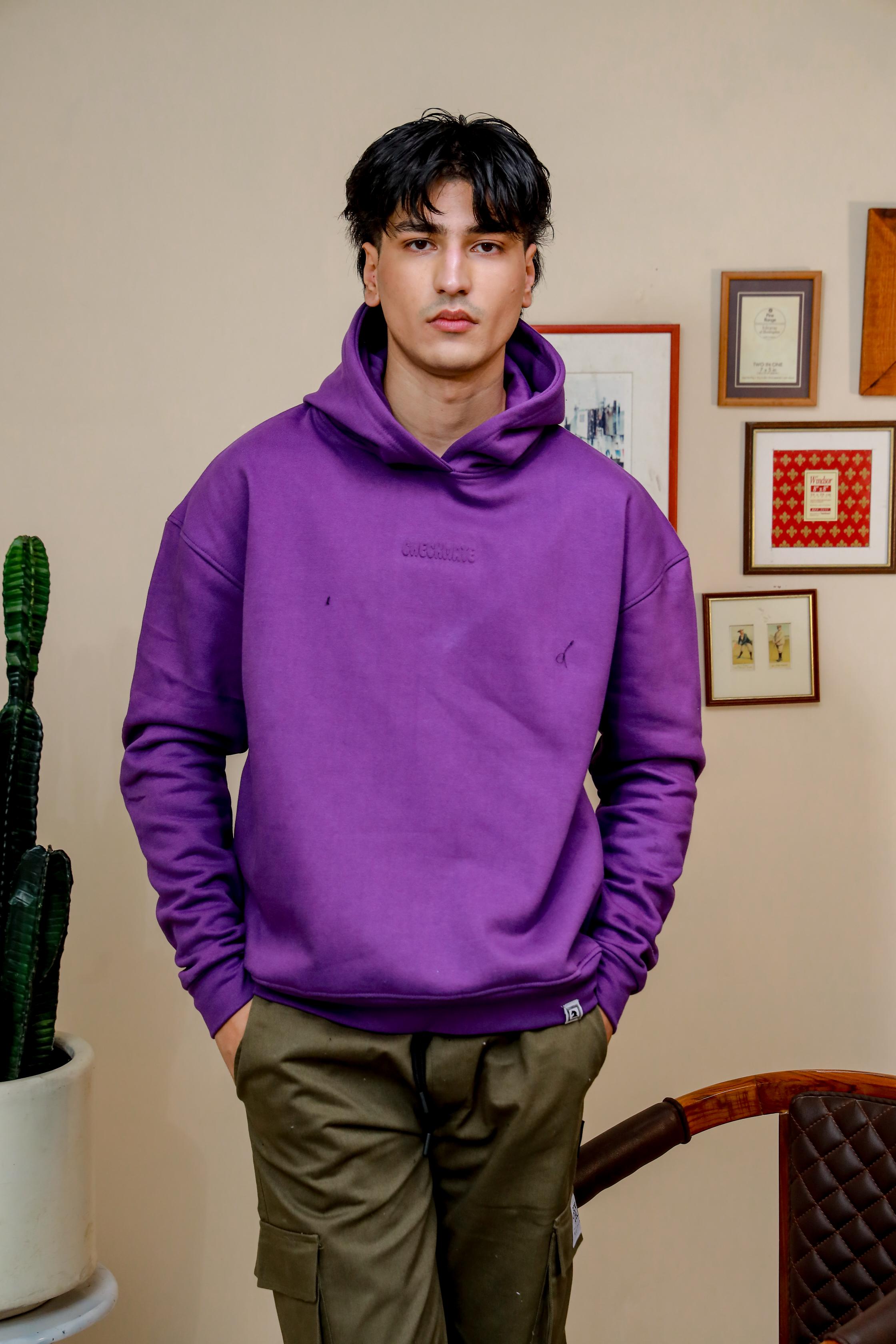 PURPLE HEAVY WEIGHT OVERSIZED HOODIE - Shop Now - Checkmate Atelier