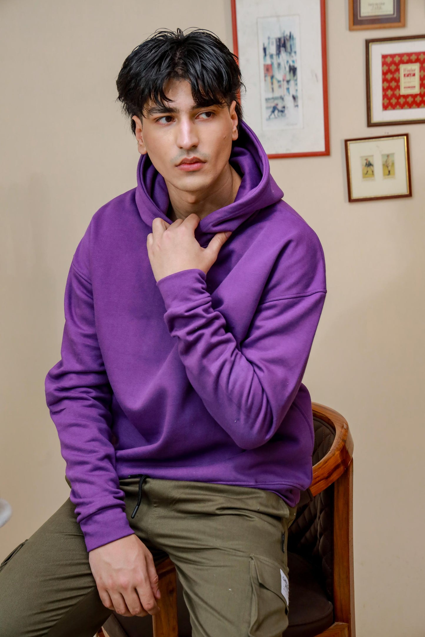 Shop [MINOR FAULT] PURPLE HEAVY WEIGHT OVERSIZED HOODIE Online in Pakistan