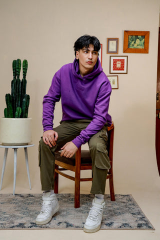 PURPLE HEAVY WEIGHT OVERSIZED HOODIE - Shop Now - Checkmate Atelier