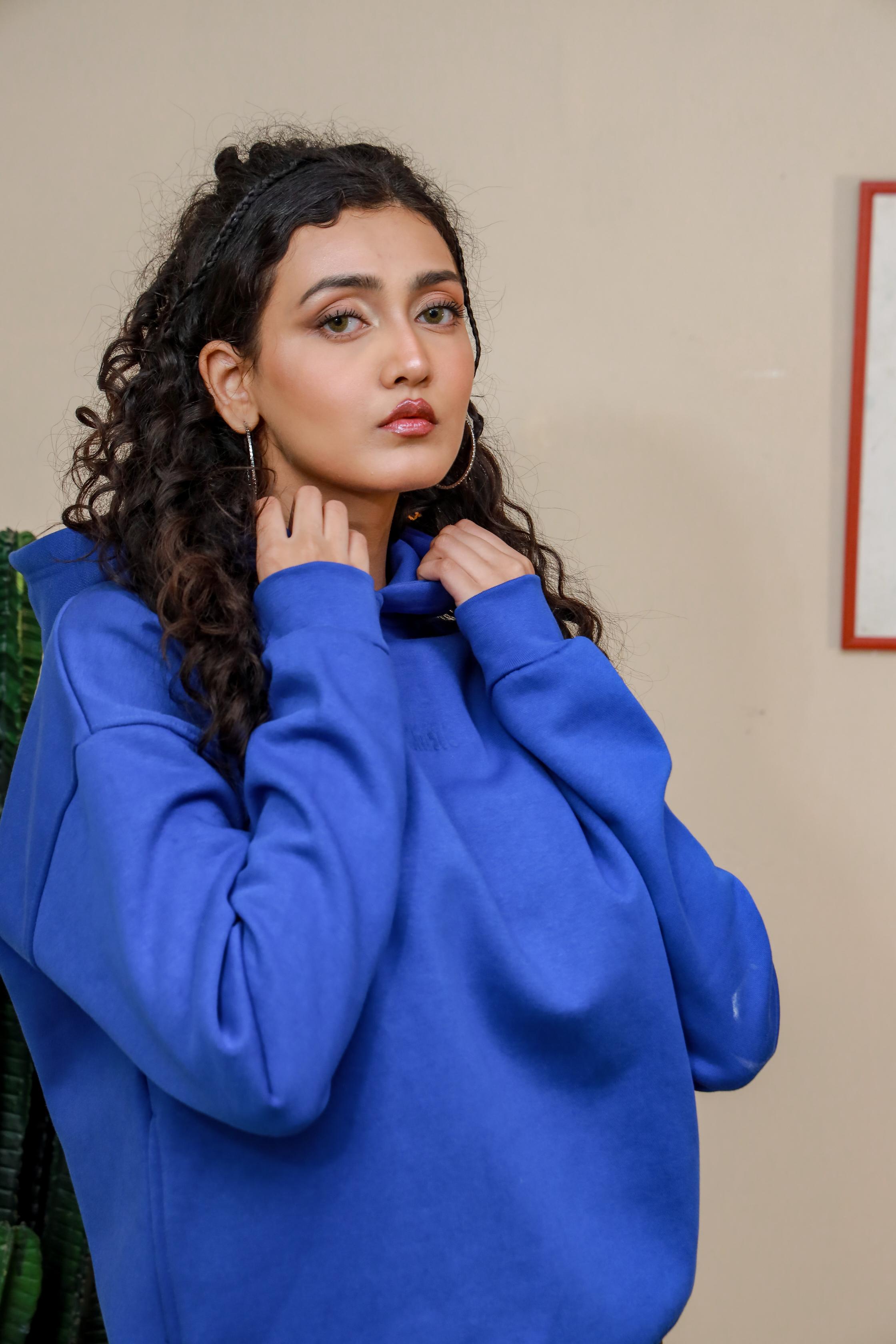 ROYAL BLUE HEAVY WEIGHT OVERSIZED HOODIE - Shop Now - Checkmate Atelier