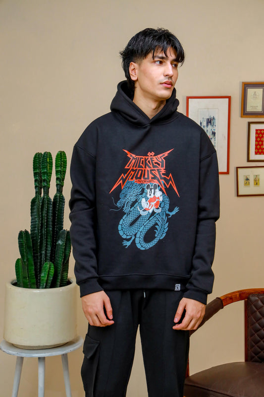 MICKEY MOUSE OVERSIZED HOODIE - Checkmate Atelier