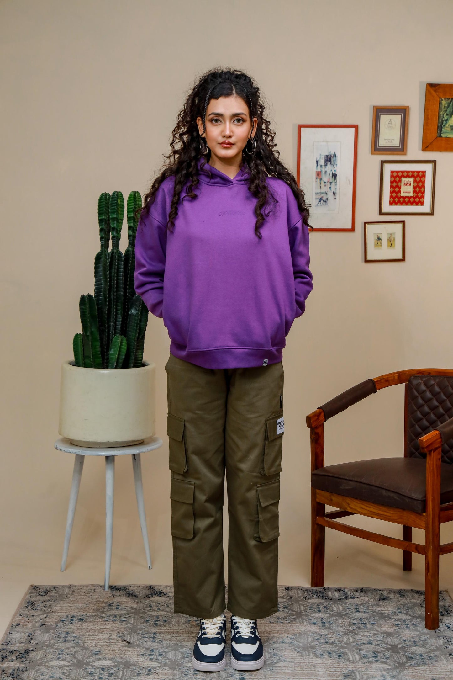 Shop [MINOR FAULT] PURPLE HEAVY WEIGHT OVERSIZED HOODIE Online in Pakistan