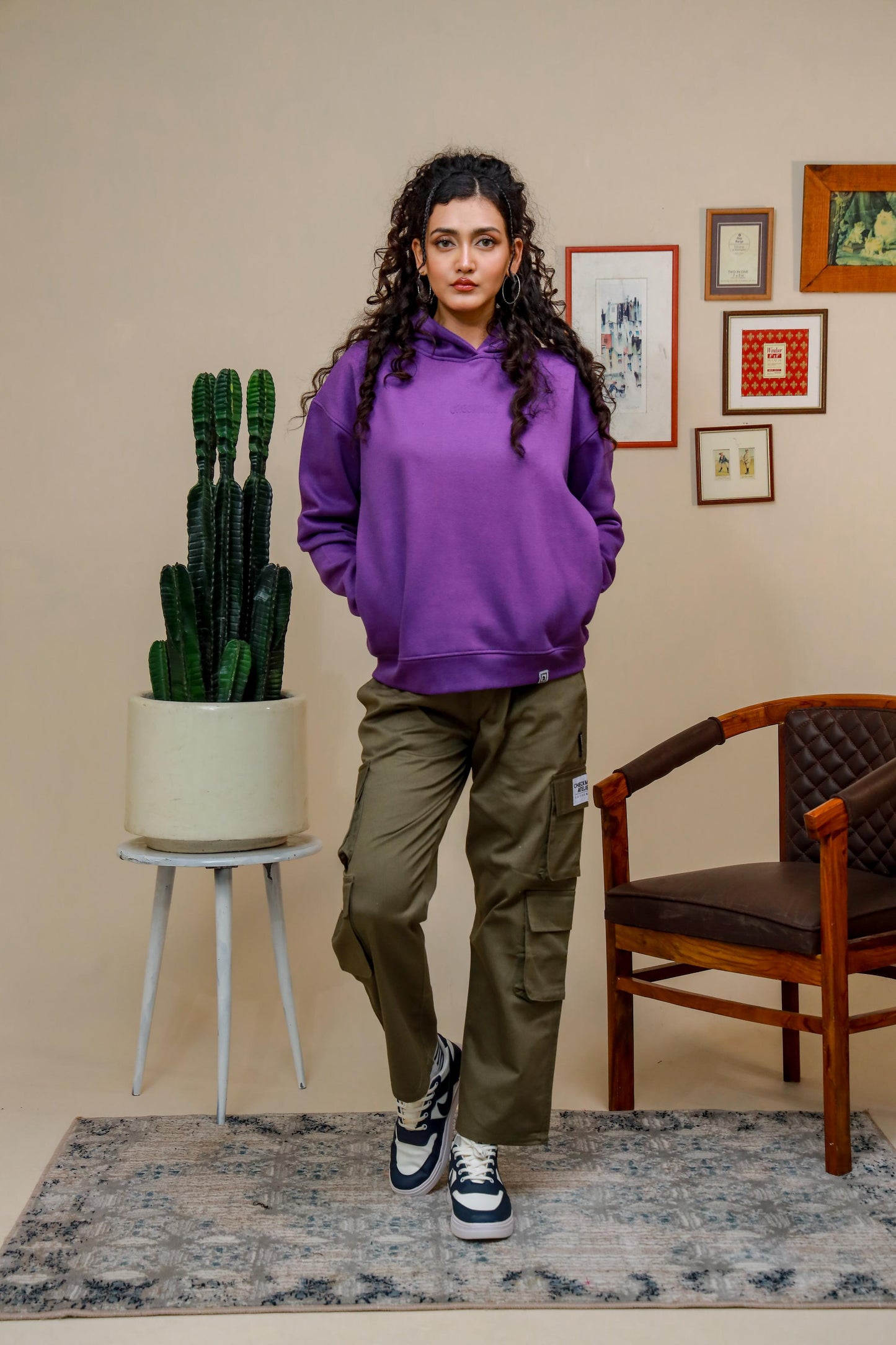 Shop [MINOR FAULT] PURPLE HEAVY WEIGHT OVERSIZED HOODIE Online in Pakistan