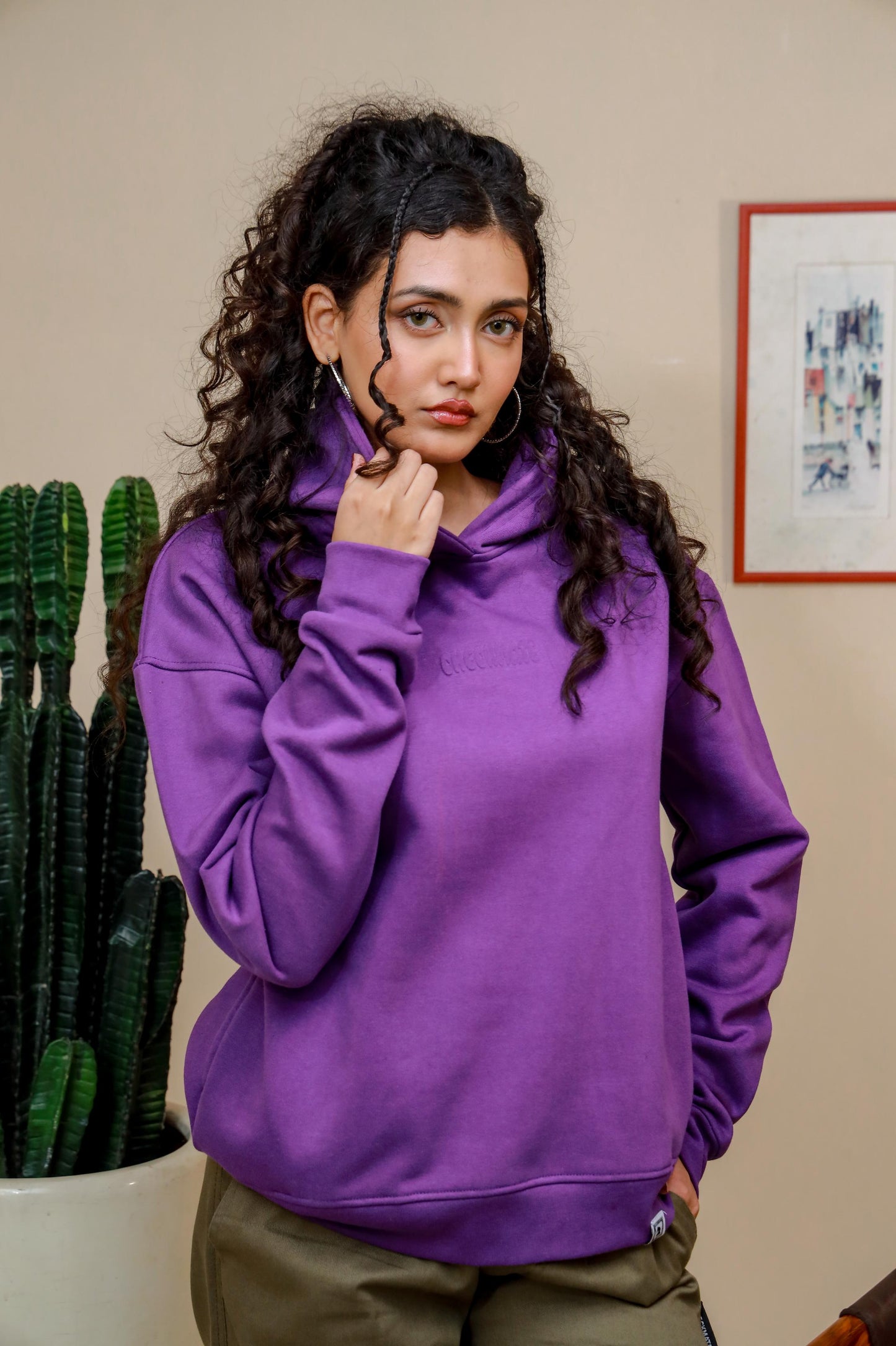 Shop [MINOR FAULT] PURPLE HEAVY WEIGHT OVERSIZED HOODIE Online in Pakistan