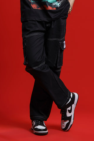 BLACK CONTRAST CARGO PANT - Shop Now - Checkmate Atelier